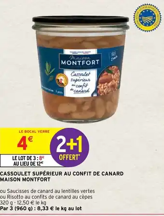 Intermarché Hyper Cassoulet Supérieur au Confit de Canard Maison Montfort offre
