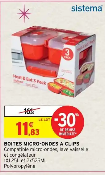 Intermarché Hyper Boites Micro-Ondes a Clips offre