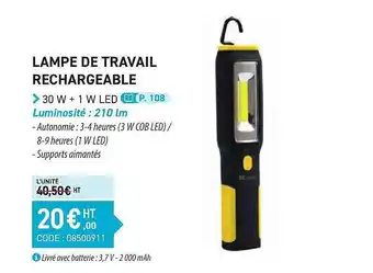 Lampe de travail rechargeable