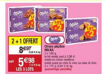 Migros Choco pépites milka offre