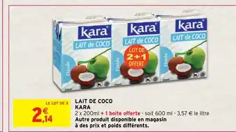 Intermarché Hyper Lait de Coco Kara offre