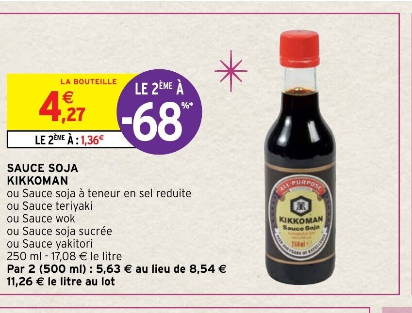 Promo Sauce Soja Kikkoman chez Intermarché Hyper
