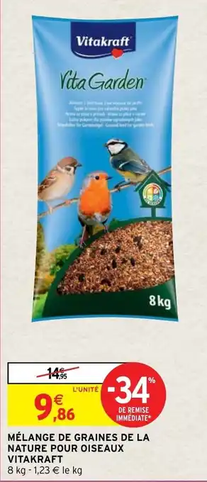 Intermarché Hyper Melange de Graines de La Nature pour Oiseaux Vitakraft offre