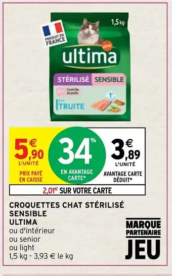Croquettes Chat Stérilisé Sensible Ultima