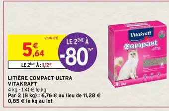 Intermarché Hyper Litière Compact Ultra Vitakraft offre