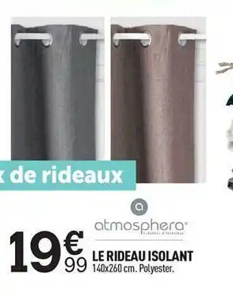 Centrakor Le rideau isolant atmosphera offre