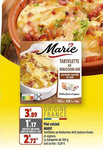Coccinelle Express Plat cuisiné marie offre