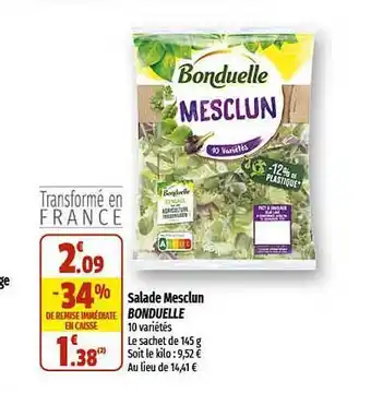 Coccinelle Express Salade mesclun bonduelle offre