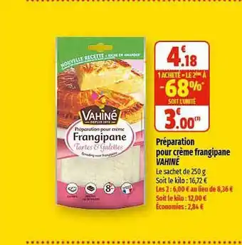 Coccinelle Express Préparation pour crème frangipane vahiné offre