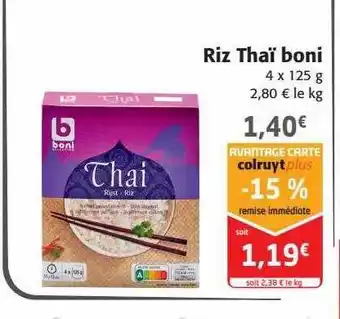 Colruyt Riz thaï boni offre