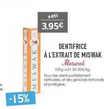 Naturalia Dentifrice à l'extrait de miswak meswak offre