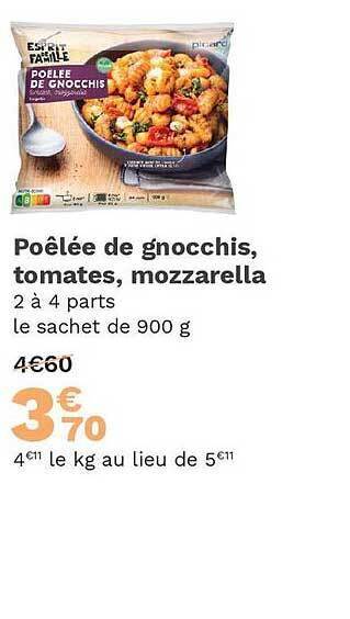 Poêlée de gnocchis tomates mozzarella