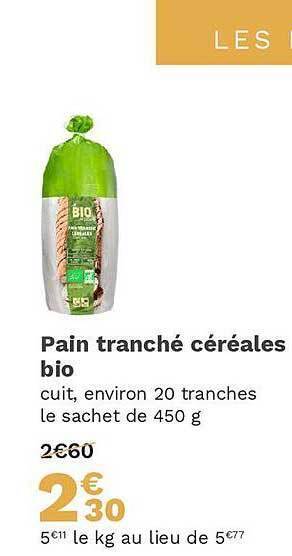 Picard Pain tranché céréales bio offre