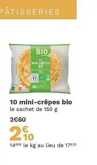 Picard 10 mini-crêpes bio offre