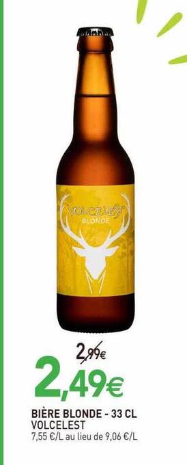 naturéO Bière blonde 33cl volcelest offre