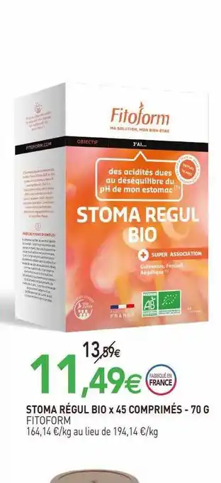 naturéO Stoma régul bio x 45 comprimés fitoform offre