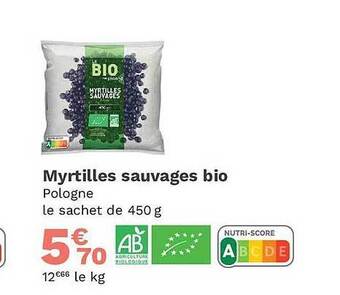 Picard Myrtilles sauvages bio offre