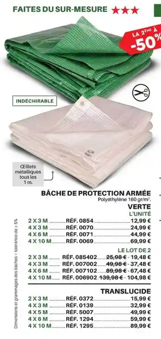 Shopix Bâche de protection armée offre