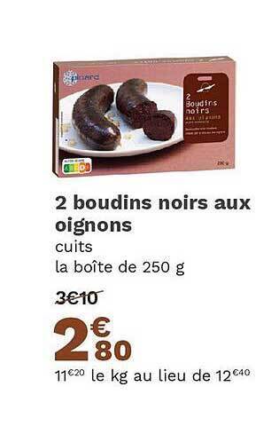 Picard 2 boudins noirs aux oignons offre