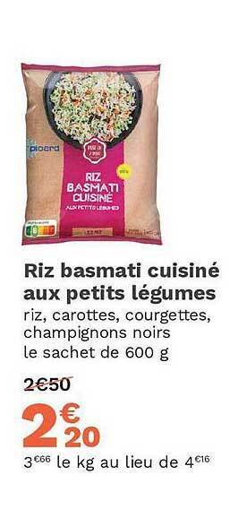 Picard Riz basmati cuisiné aux petits légumes offre