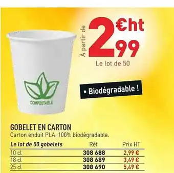 Hyperburo Gobelet en carton offre
