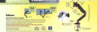 Hyperburo Fellowes bras porte-écran platinum offre
