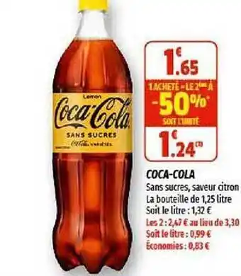 Coccinelle Supermarché Coca-cola 1 acheté = le 2èma à -50% offre