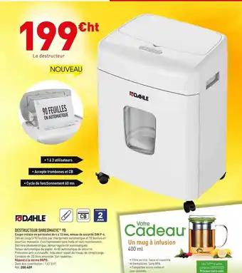 Hyperburo Dahle destructeur shredmatic offre