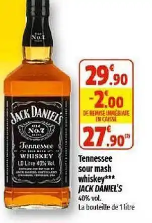 Coccinelle Supermarché Tennessee sour mash whisky jack daniel's offre