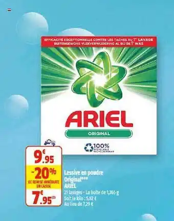 Coccinelle Supermarché Lessive en poudre original ariel offre