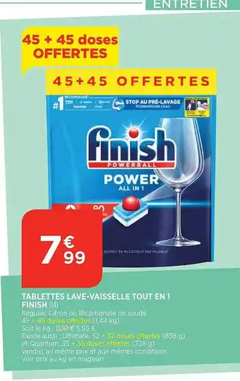 Maximarché Tablettes lave-vaisselle tout en 1 finish offre