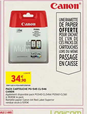 Intermarché Hyper Canon Pack Cartouche PG-545 CL-546 offre