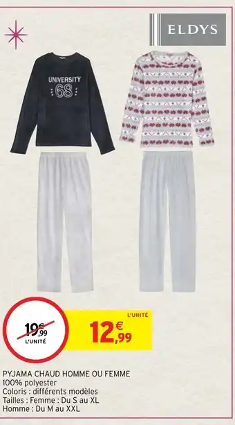 Intermarché Hyper Pyjama Chaud Homme Ou Femme offre