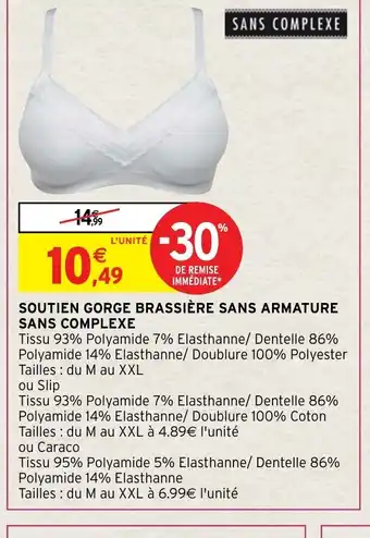 Soutien Gorge Brassière Sans Armature Sans Complexe