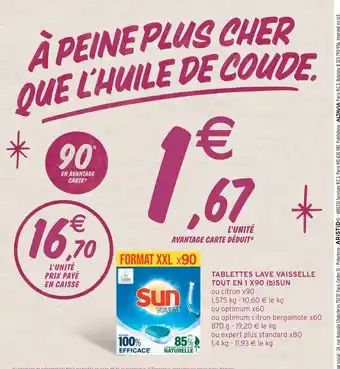 Intermarché Hyper Tablettes Lave Vaisselle Tout En 1 x90 Sun offre