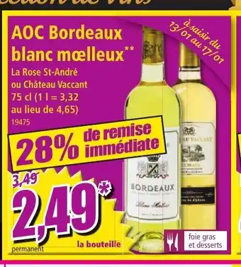 Norma AOC bordeaux Blanc Moelleux offre