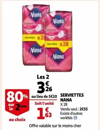 Auchan Serviettes nana offre