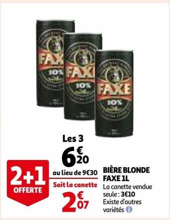 Auchan Bière blonde faxe 1l offre