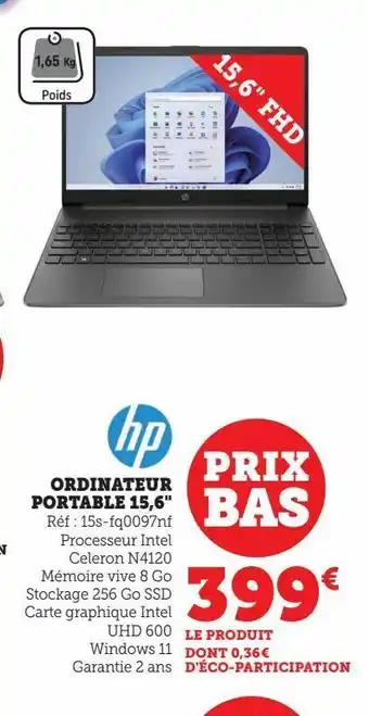 Hyper U Ordinateur portable 15.6 offre