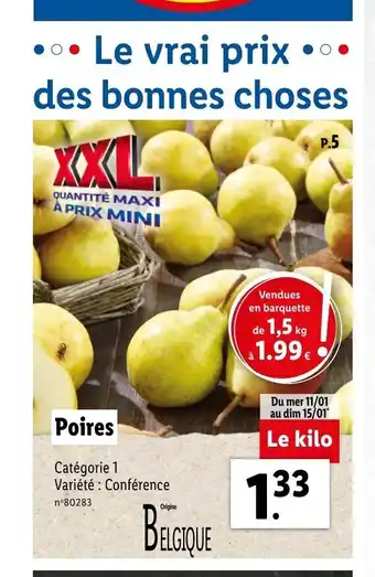 Lidl Poires offre
