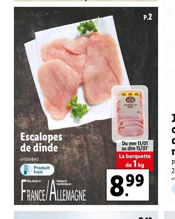 Promo Escalopes De Dinde chez Lidl