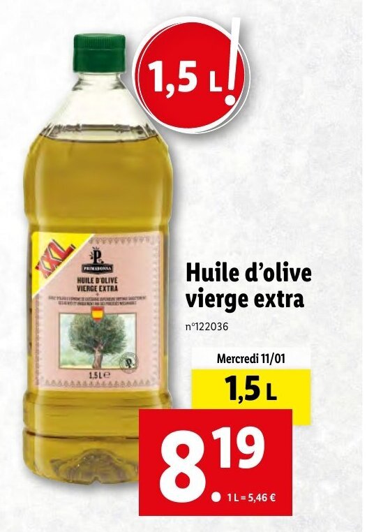 Promo Huile D'Olive Vierge Extra chez Lidl