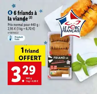 Lidl 6 Friands A La Viande offre