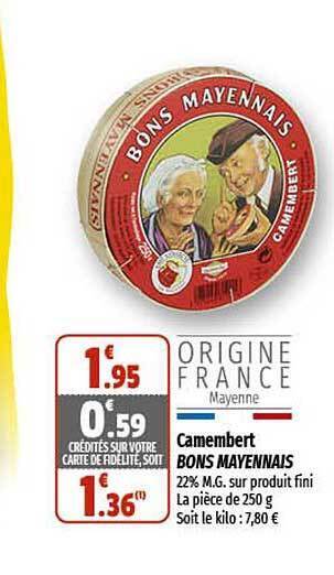 Coccinelle Express Camembert bons mayennais offre