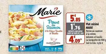Plat cuisiné marie