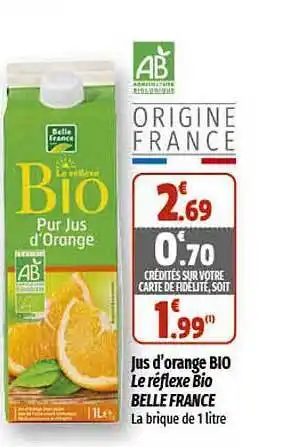 Coccinelle Express Jus d'orange bio le réflexe bio belle france offre