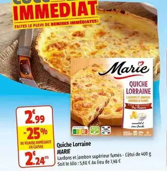 Coccinelle Supermarché Quiche lorraine marie offre