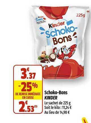 Coccinelle Express Schoko-bons kinder offre