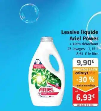 Colruyt Lessive liquide ariel power + ultra détachant offre
