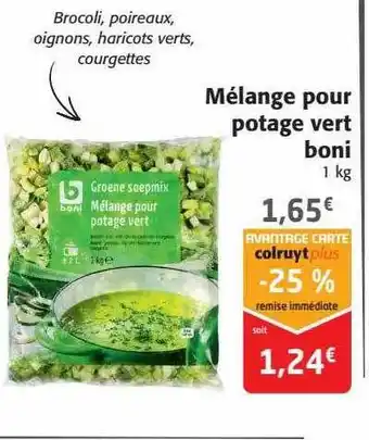 Colruyt Mélange pour potage vert boni offre
